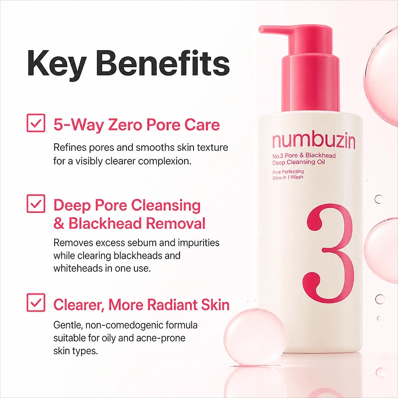 numbuzin No.3 Bifida Bakuchiol Zero Pore Cleansing Oil 200ml
