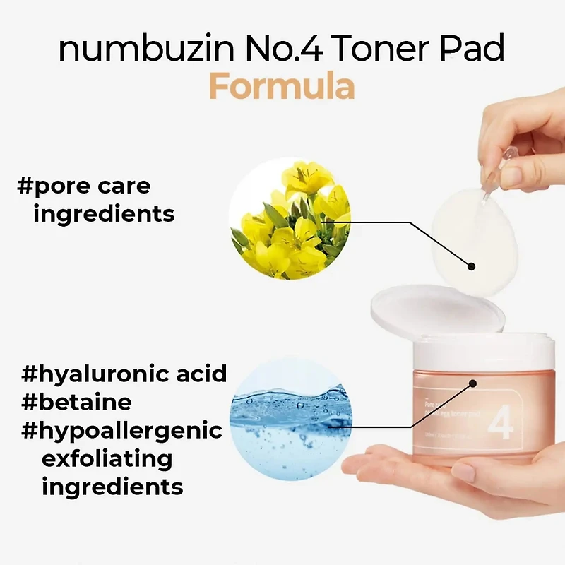 Numbuzin No.4 Pore Zero Peeled Egg Toner Pad 70pcs