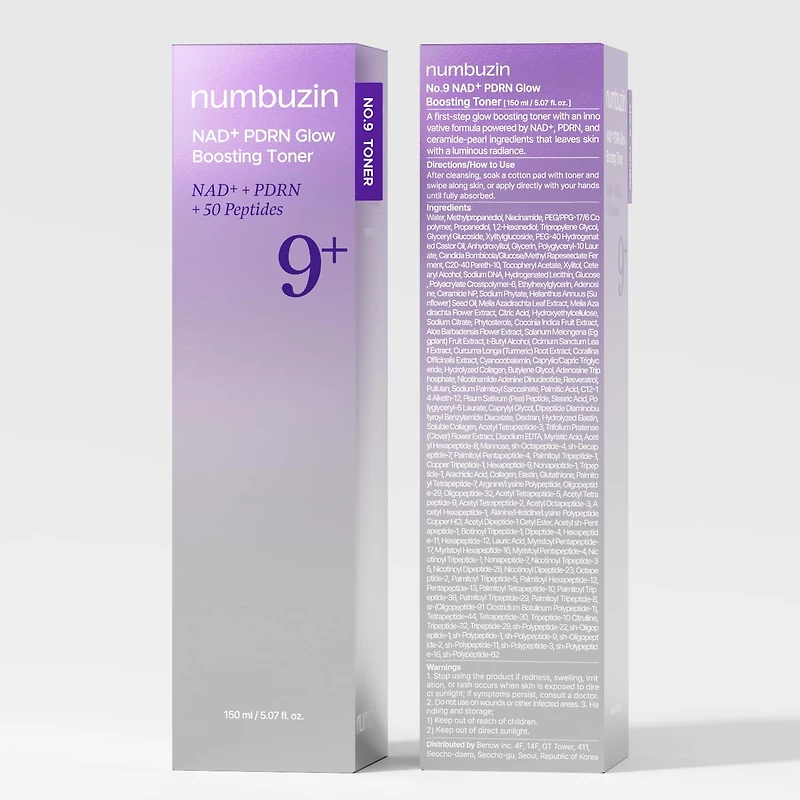 Numbuzin No.9+ NAD+ PDRN Glow Boosting Toner 150ml