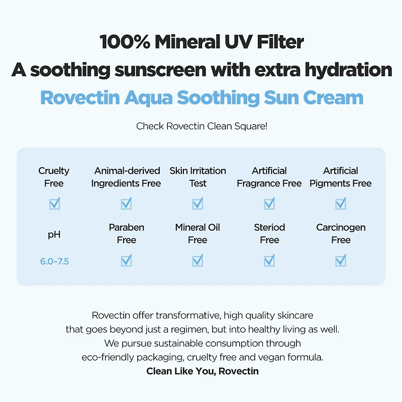 ROVECTIN Aqua Soothing Sun Cream SPF50+ 50ml