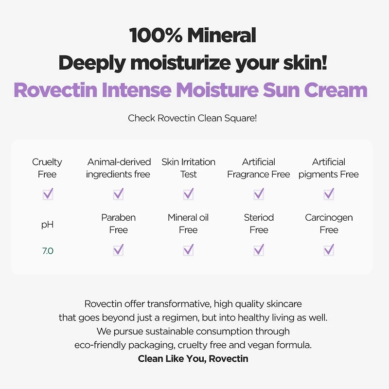 ROVECTIN Intense Moisture Sun Cream SPF50+ 50ml