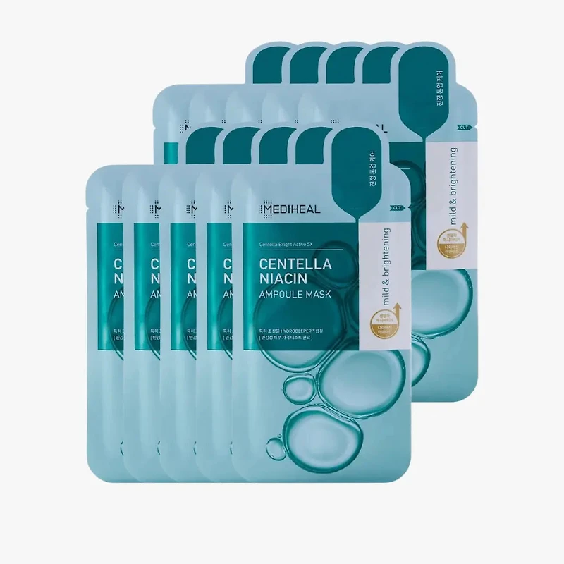 MEDIHEAL Centella Niacin Ampoule Mask 10pcs