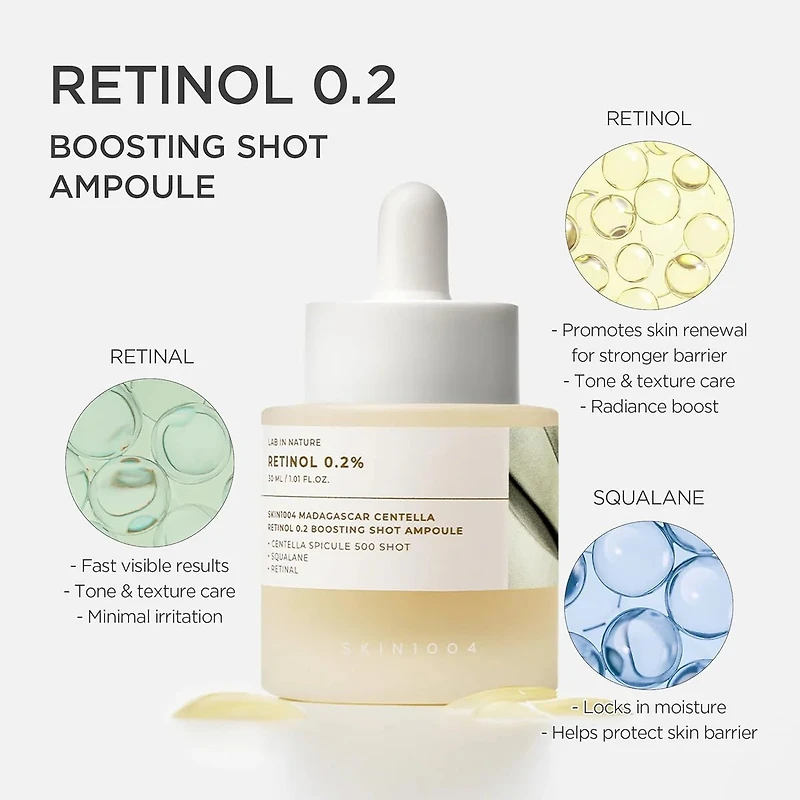 SKIN1004 Madagascar Centella Retinol 0.2 Boosting Shot Ampoule 30ml