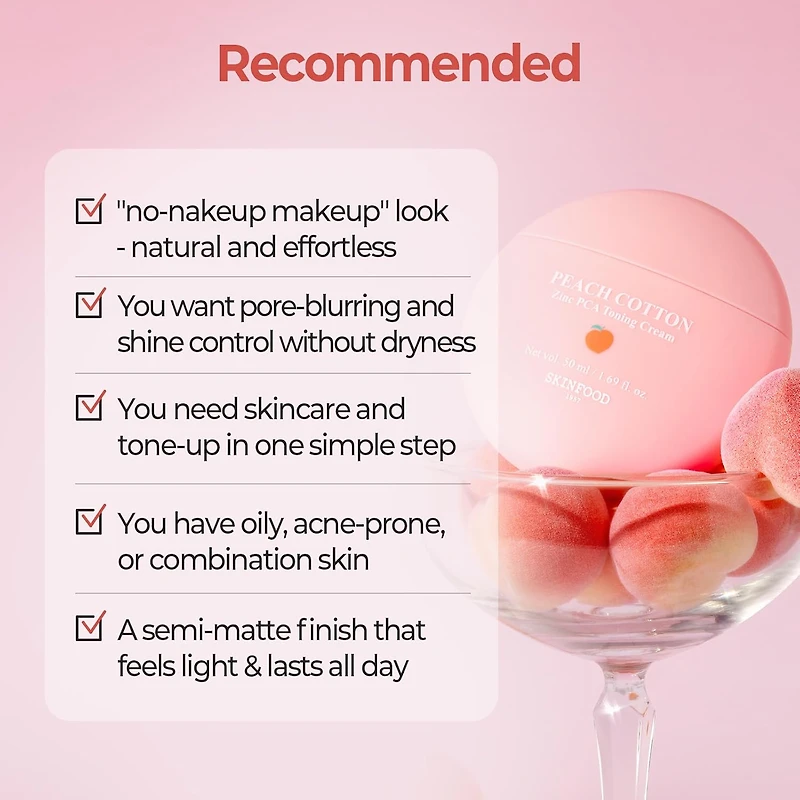 SKINFOOD Peach Cotton Zinc PCA Toning Cream 50ml