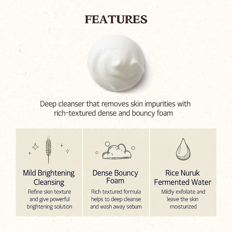 SKINFOOD Rice Daily Brightening Cleansing Foam 150ml