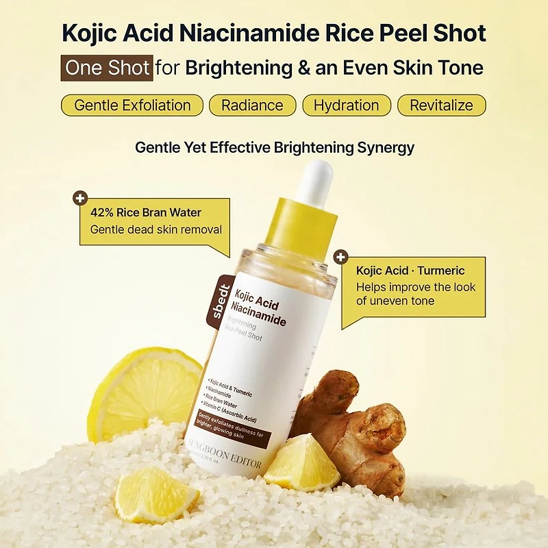 SUNGBOON EDITOR Kojic Acid Niacinamide Brightening Rice Peel Shot 80ml