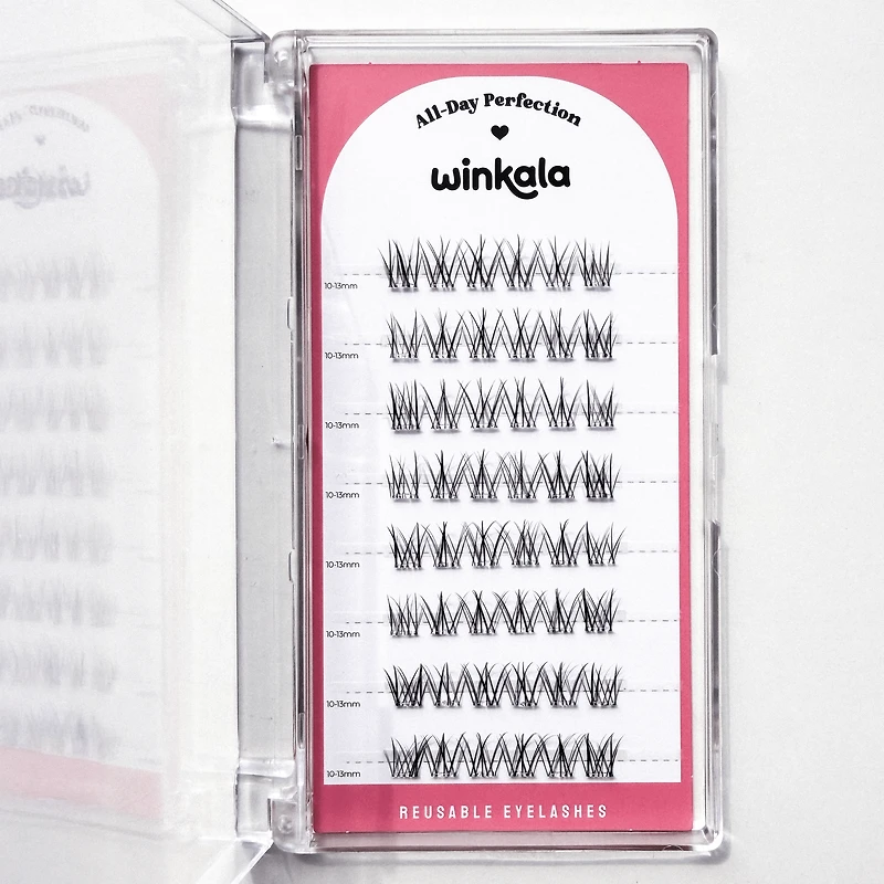 WINKALA Eyelash Book - Reusable & Glue Free (Crystal Manga) 9mm-12mm