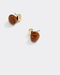 Stud Earrings with Resin Stones
