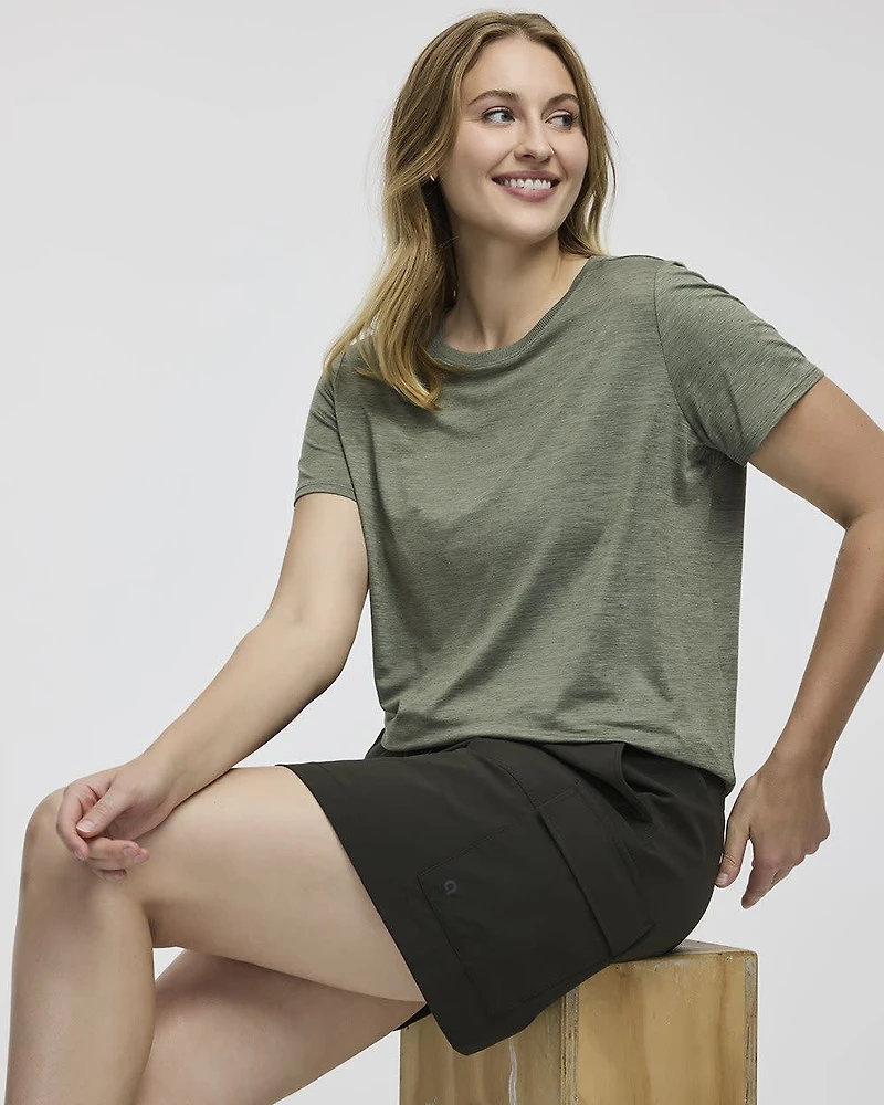 T-shirt à col rond et manches courtes - DRY-LUX (MD) Hyba Essentiels