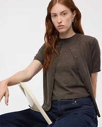 Short-Sleeve Buttoned-Down Cardigan