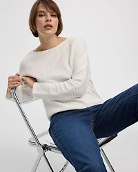 Long-Sleeve Boat-Neck Top