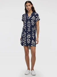 Robe droite à manches courtes