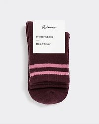 Socquettes d'hiver avec rayures à l'ourlet