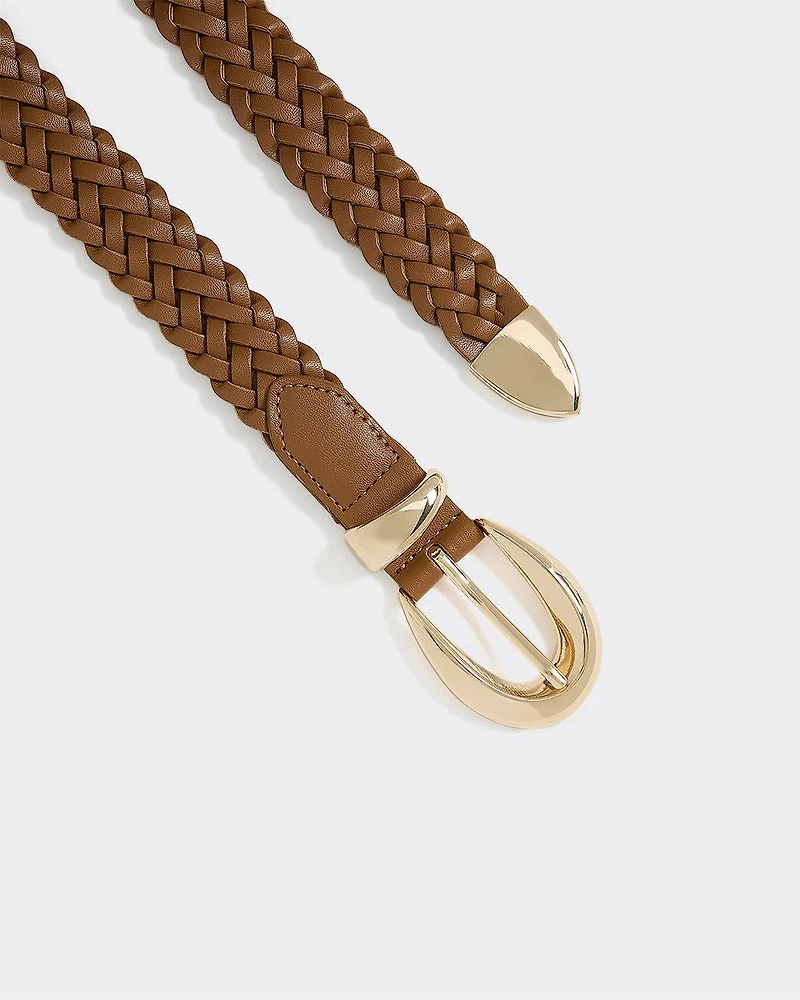 Braided Faux Leather Belt