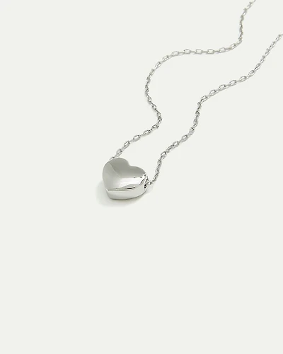 Short Necklace with Bubble Heart Pendant