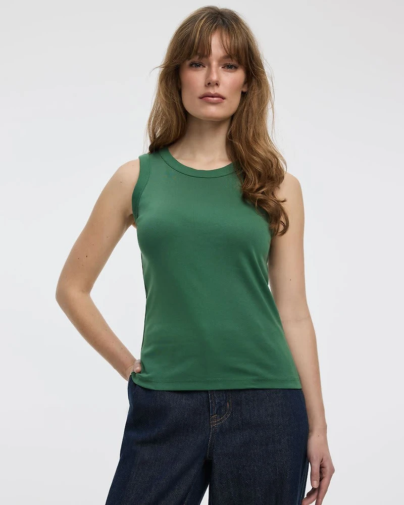 Ribbed Crew-Neck Tank - R Essentials