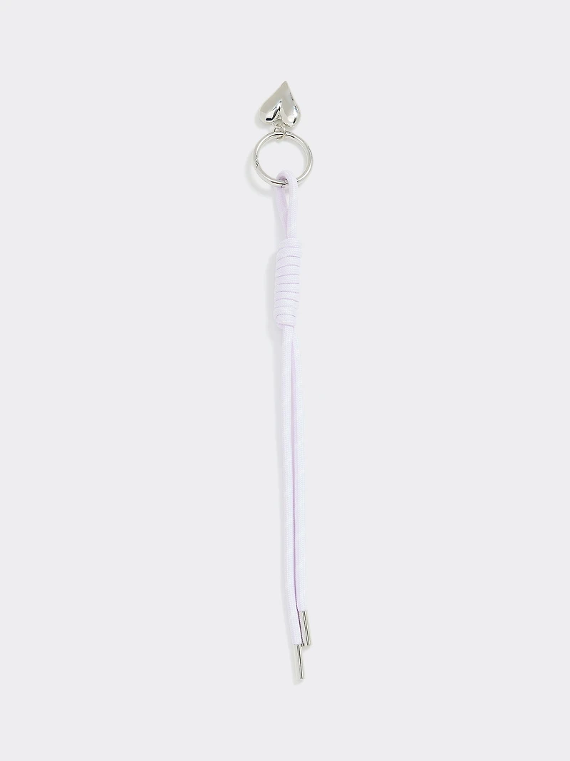 Breloque pour sac en corde avec coeur