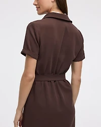 Short-Sleeve Buttoned-Down Shirt Dress