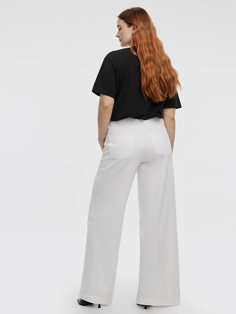 Jean à jambe large et taille haute - Coupe Courbes