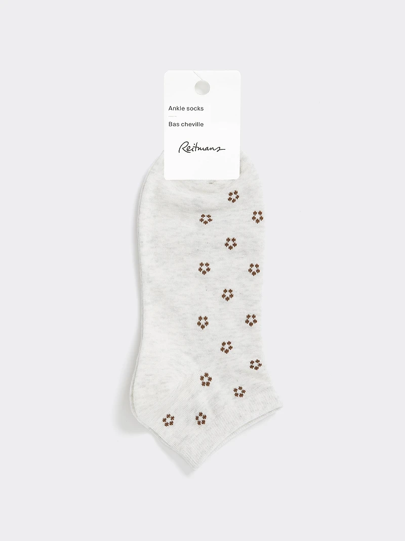 Anklet Socks with Tiny Flowers