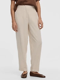 Pantalon en mélange de lin à jambe ballon