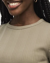 Fitted Crew-Neck Ribbed T-Shirt