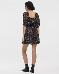 Long-Sleeve Empire Dress with Sweetheart Neckline