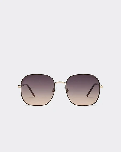 Lunettes de soleil mouchetées à monture carrée