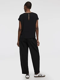 Short-Sleeve Crew-Neck Blouse