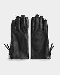 Gants en cuir avec manchettes zippées