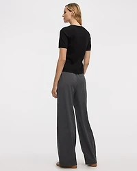 Short-Sleeve Buttoned-Down Cardigan