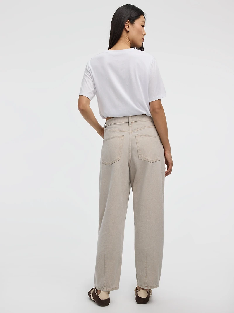 Jeans taille haute à jambe ballon