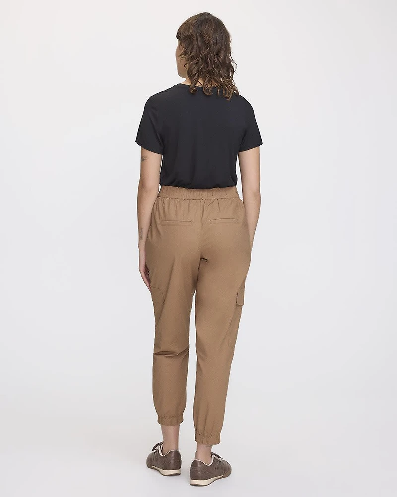 Pantalon jogger en popeline avec poches cargo - Long
