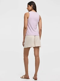 Camisole côtelée à col dégagé