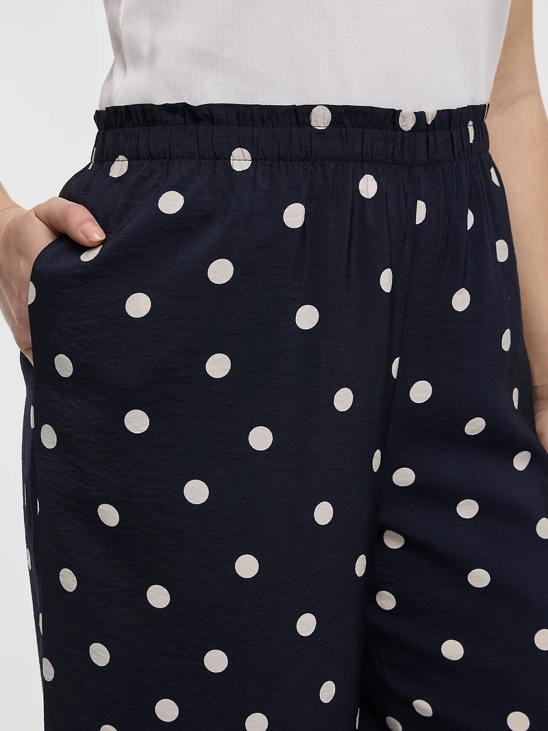 Wide-Leg High-Rise Pull-On Pant