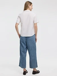 Chemise à manches courtes et col pyjama