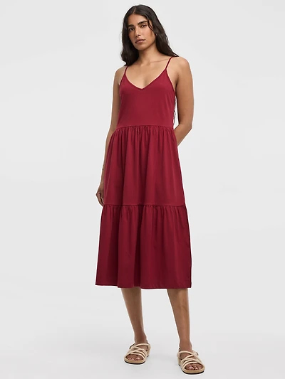 Sleeveless V-Neck Midi Dress