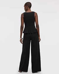 Haut péplum sans manches à col bateau