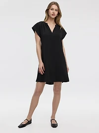 Split-Neck Shift Dress