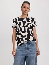 T-shirt à manches courtes dolman et col bateau