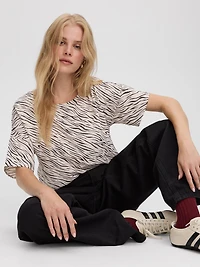 Crew-Neck T-Shirt Blouse