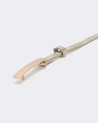 Skinny Faux-Leather Belt with Snakeskin pattern