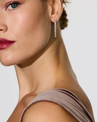 Baguette Earrings with Glass Stones