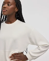 Pull en tricot ottoman à manches longues et col rond - Hyba