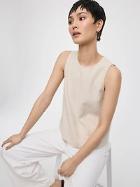 Blouse sans manches à col rond