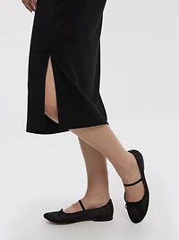 Robe midi à manches très courtes et col rond