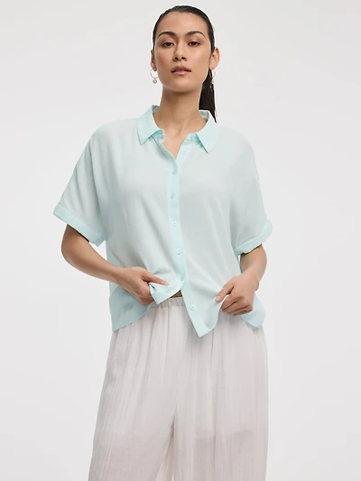 Buttoned-Down Gauze Shirt
