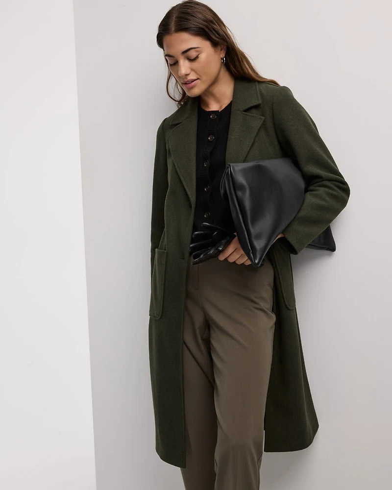 Long Coat with Two-Button Closure