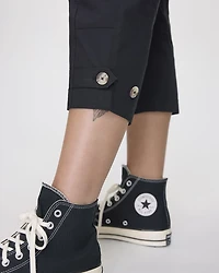 Straight-Leg High-Rise Poplin Capri Pant