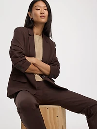 Fitted One-Button Knit Blazer - The Modern Stretch (R)